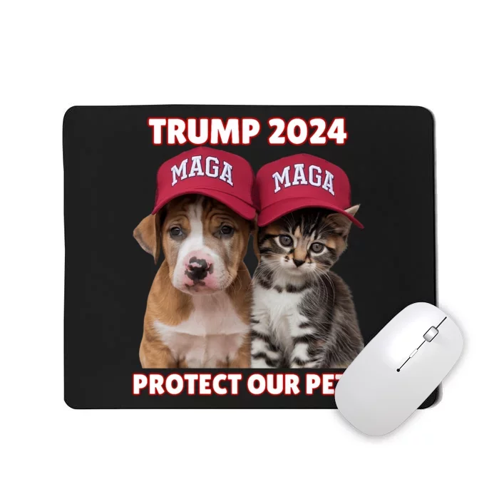 Trump 2024 Protect Our Pets Funny Eat Our Pets Cat Dog Maga Mousepad