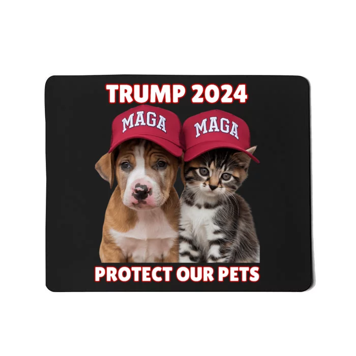 Trump 2024 Protect Our Pets Funny Eat Our Pets Cat Dog Maga Mousepad