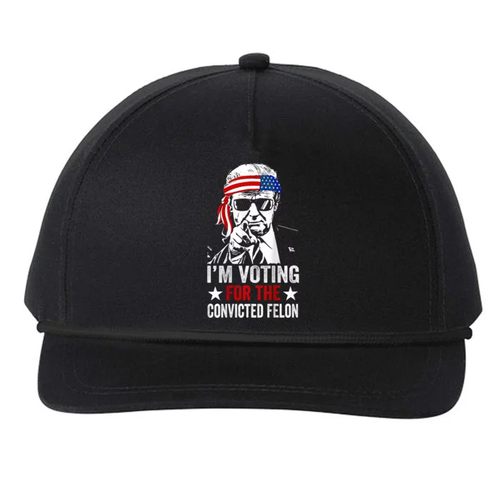 Trump 2024 Patriotic IM Voting Convicted Felon Snapback Five-Panel Rope Hat