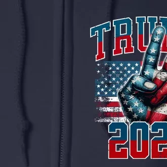 Trump 2024 Peace Sign Full Zip Hoodie