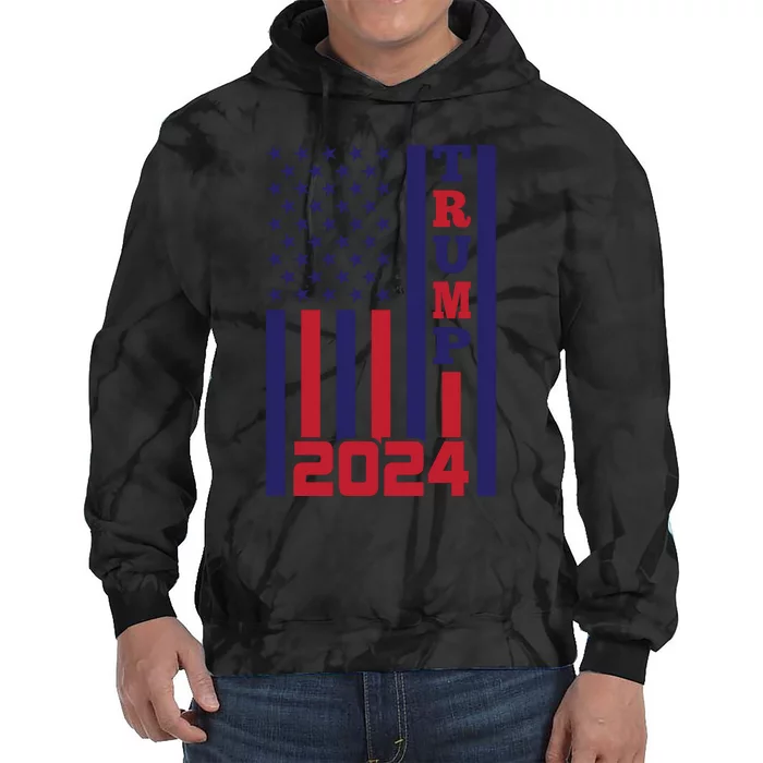 Trump 2024 Patriotic Theme Tie Dye Hoodie