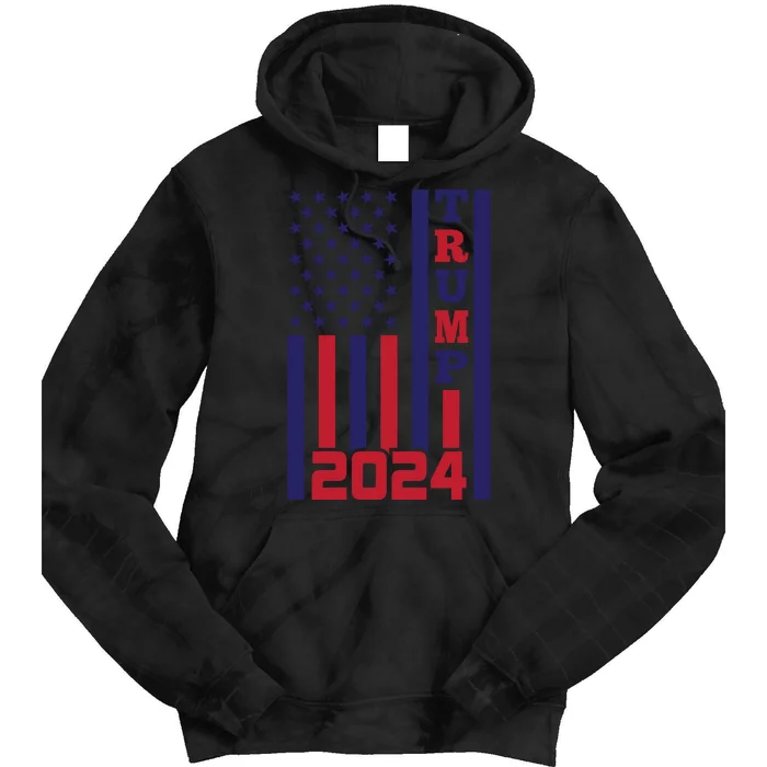 Trump 2024 Patriotic Theme Tie Dye Hoodie