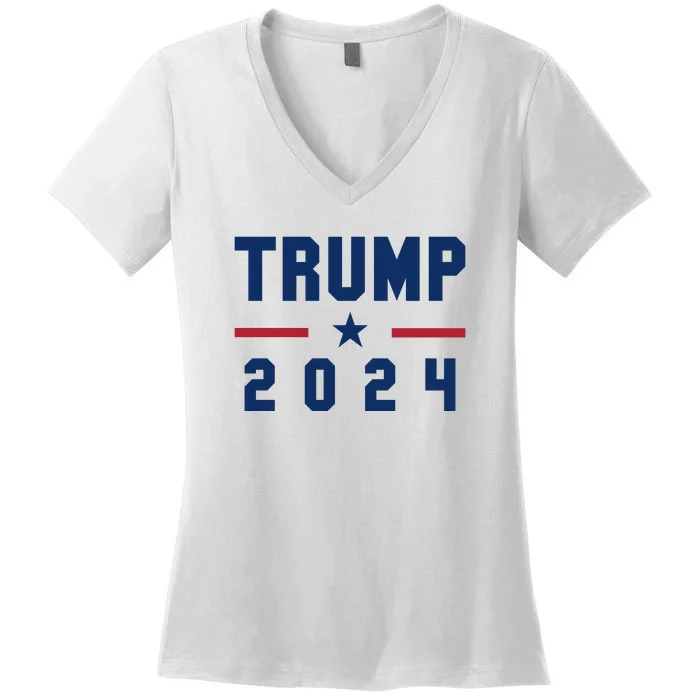 Trump 2024 | Pro Trump | Pro America | Republican Shirt | Patriotic Gifts Women's V-Neck T-Shirt