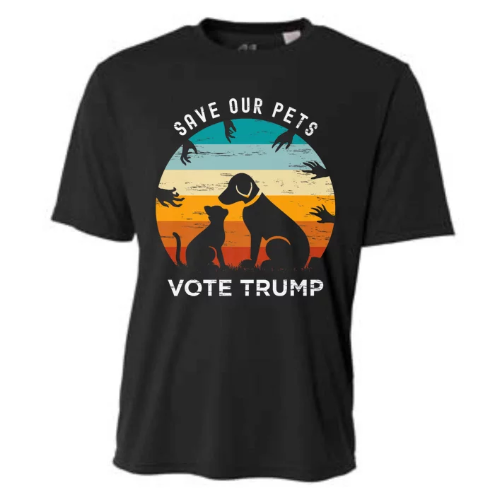 Trump 2024 President Save Our Pets Animals Dogs Cats Ducks Cooling Performance Crew T-Shirt