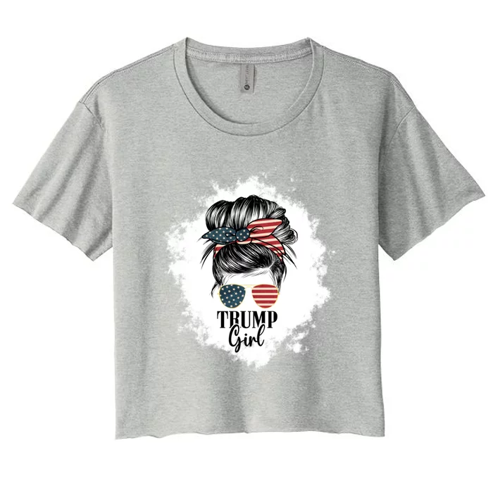 Trump 2024 President Republican Us Flag Trump Gift Women's Crop Top Tee