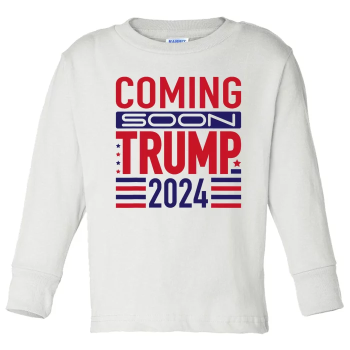 Trump 2024 Patriotic American Flag Voting Election Toddler Long Sleeve Shirt