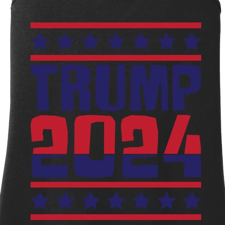 Trump 2024 Patriotic Motif Ladies Essential Tank