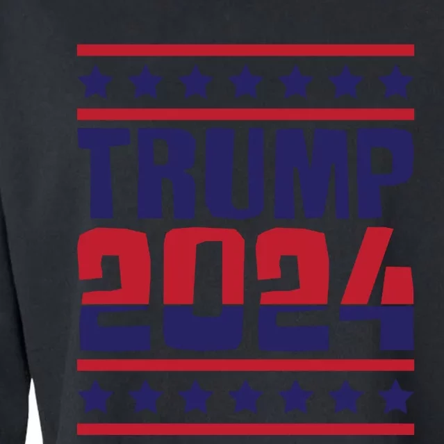 Trump 2024 Patriotic Motif Cropped Pullover Crew