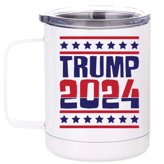 Trump 2024 Patriotic Motif Front & Back 12oz Stainless Steel Tumbler Cup