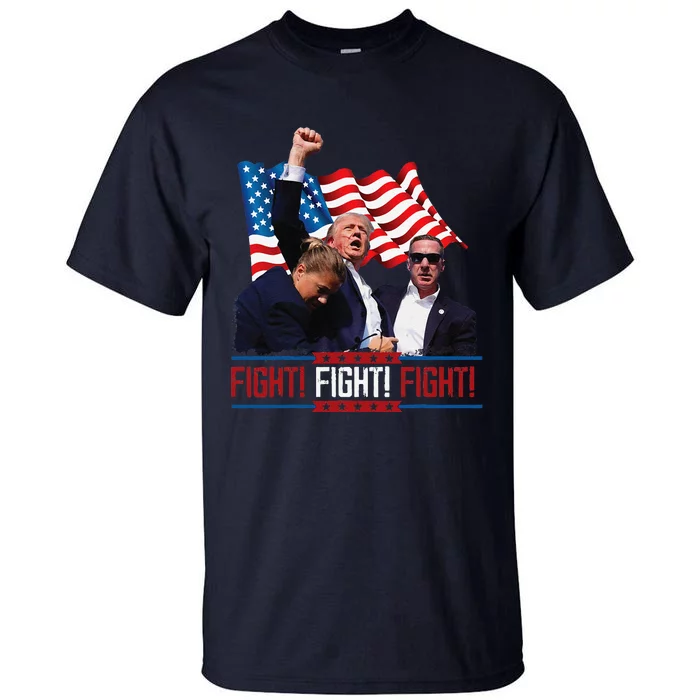 Trump 2024 President Fight Bloodied Fist Pumping Of Legend Tall T-Shirt