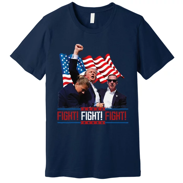 Trump 2024 President Fight Bloodied Fist Pumping Of Legend Premium T-Shirt