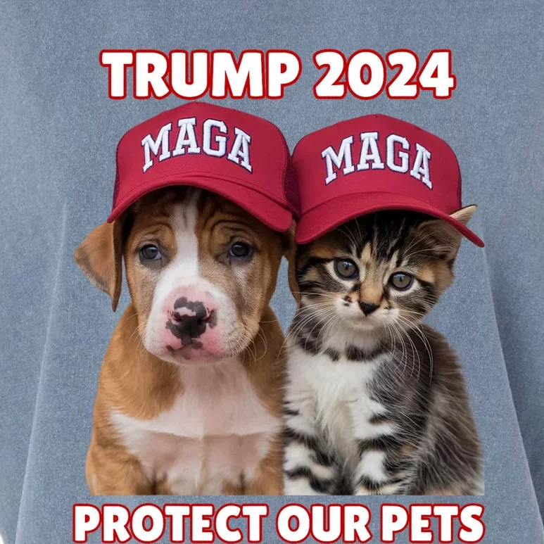 Trump 2024 Protect Our Pets Funny Eat Our Pets Cat Dog Maga Garment-Dyed Women's Muscle Tee