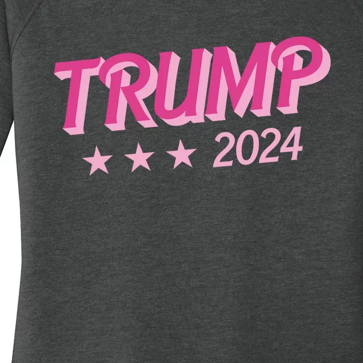 Trump Pink Donald Trump 2024 US Election Pink Girly Women's Perfect Tri Tunic Long Sleeve Shirt