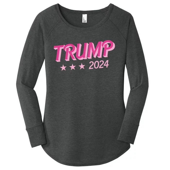 Trump Pink Donald Trump 2024 US Election Pink Girly Women's Perfect Tri Tunic Long Sleeve Shirt