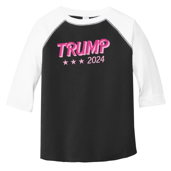 Trump Pink Donald Trump 2024 US Election Pink Girly Toddler Fine Jersey T-Shirt