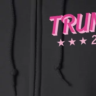 Trump Pink Donald Trump 2024 US Election Pink Girly Full Zip Hoodie