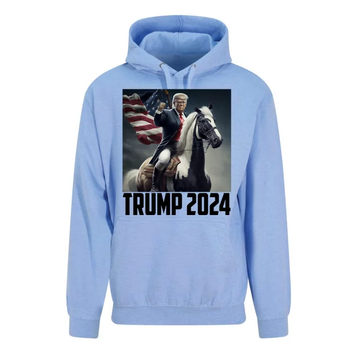 Trump 2024 Patriotic America Horse Usa Flag Unisex Surf Hoodie