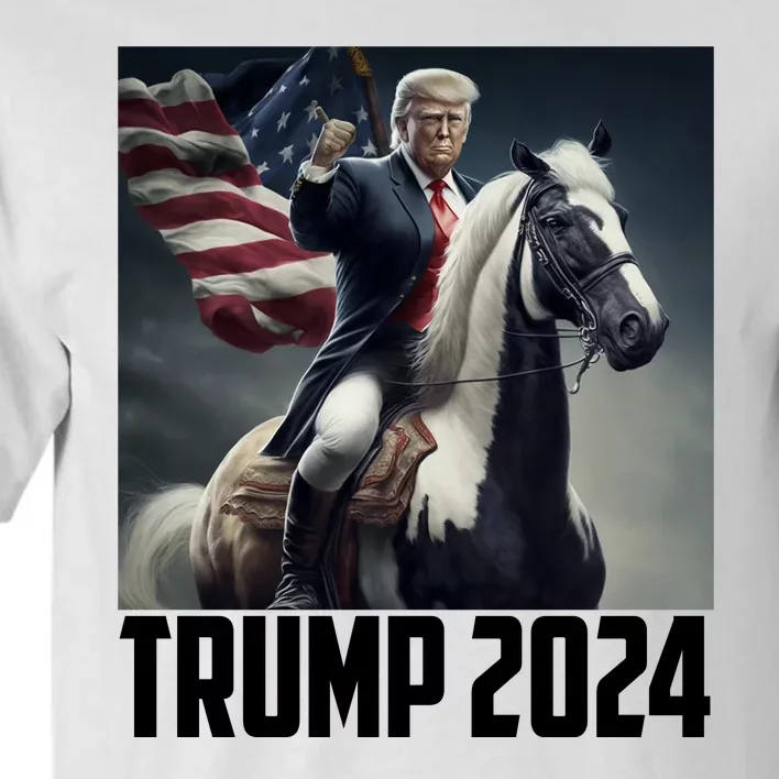 Trump 2024 Patriotic America Horse Usa Flag Tall T-Shirt