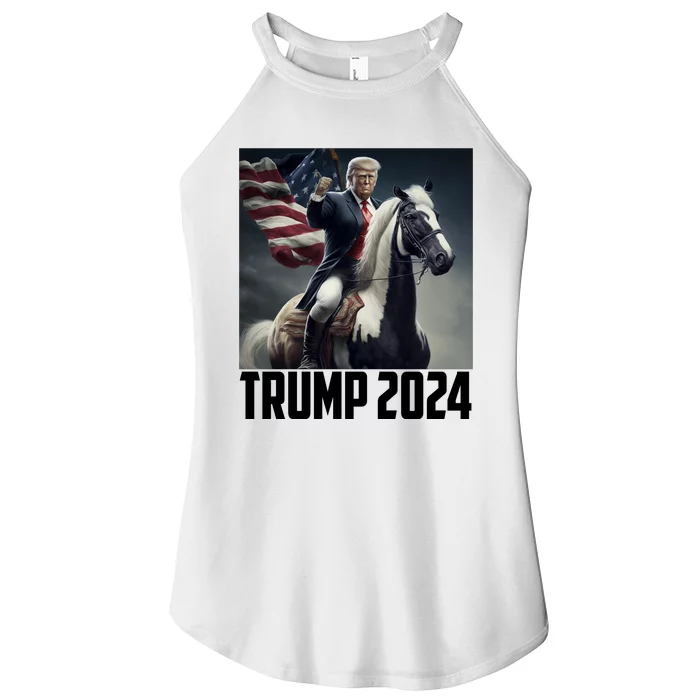 Trump 2024 Patriotic America Horse Usa Flag Women’s Perfect Tri Rocker Tank