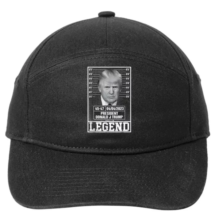 Trump 2024 Police Mugshot Legend 4547 President Of Usa 7-Panel Snapback Hat