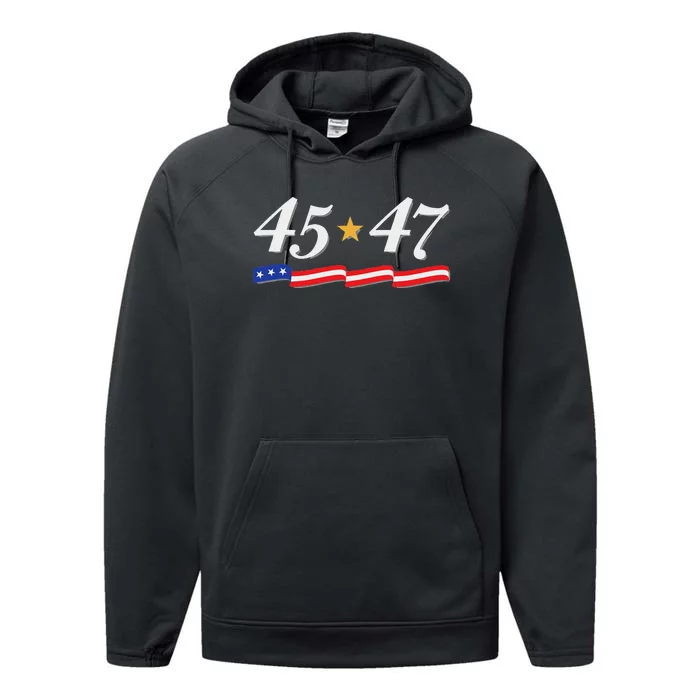 Trump 2024 President 45 47 Performance Fleece Hoodie