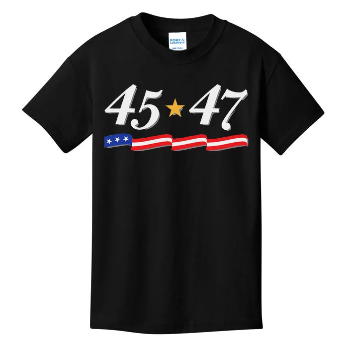 Trump 2024 President 45 47 Kids T-Shirt