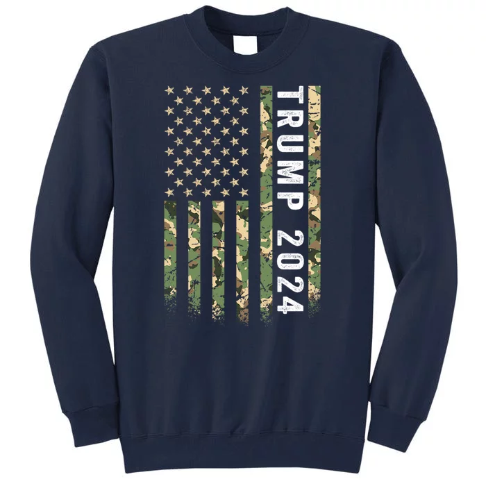 Trump 2024 President American Flag Gift Tall Sweatshirt