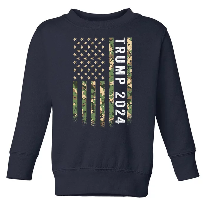 Trump 2024 President American Flag Gift Toddler Sweatshirt