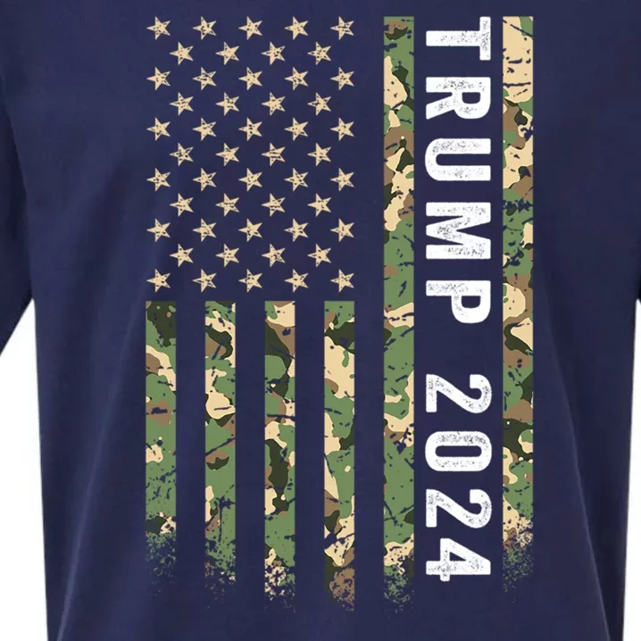 Trump 2024 President American Flag Gift Sueded Cloud Jersey T-Shirt