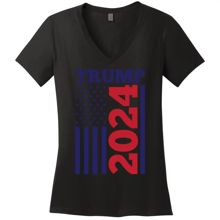 Trump 2024 Patriotic Graphics Women's V-Neck T-Shirt