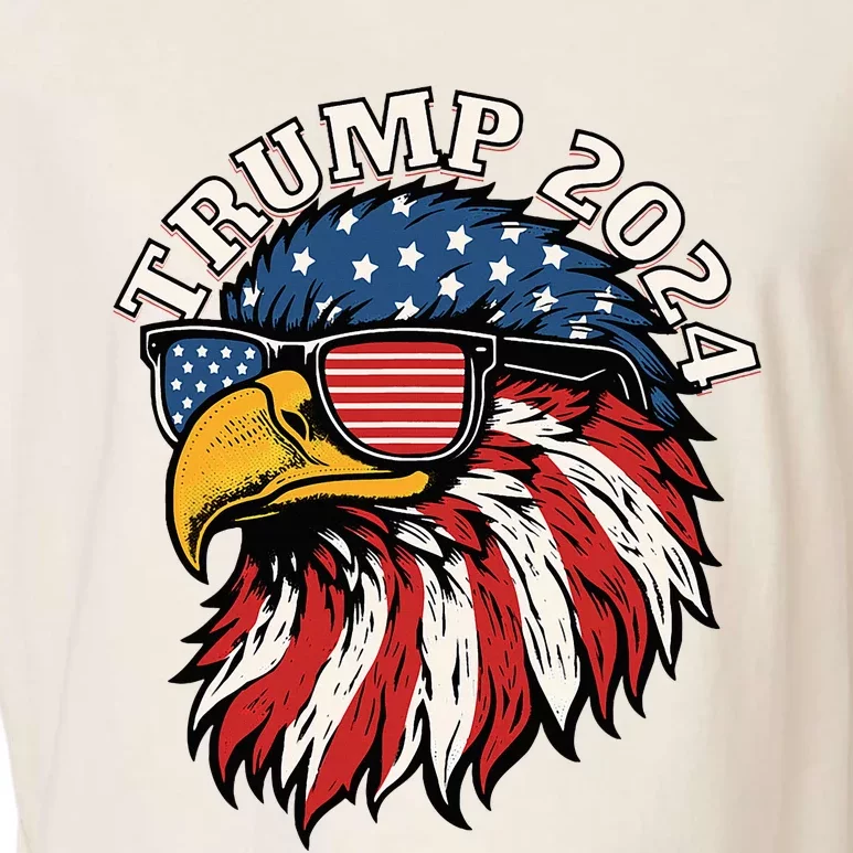 Trump 2024 Patriotic Eagle Sunglasses American Flag Garment-Dyed Women's Muscle Tee