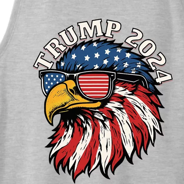 Trump 2024 Patriotic Eagle Sunglasses American Flag Ladies Tri-Blend Wicking Tank