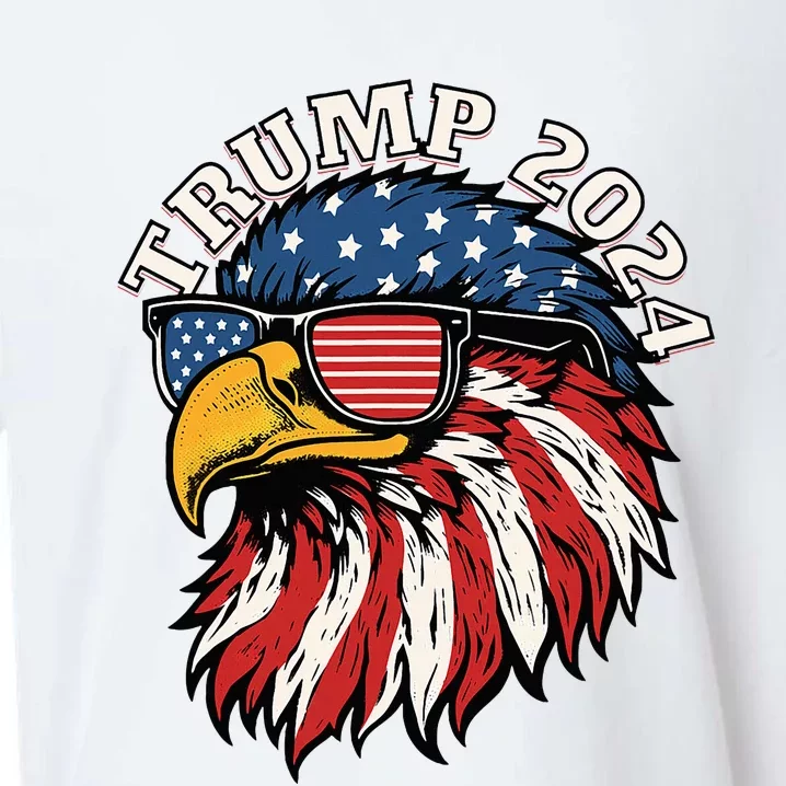 Trump 2024 Patriotic Eagle Sunglasses American Flag Sueded Cloud Jersey T-Shirt