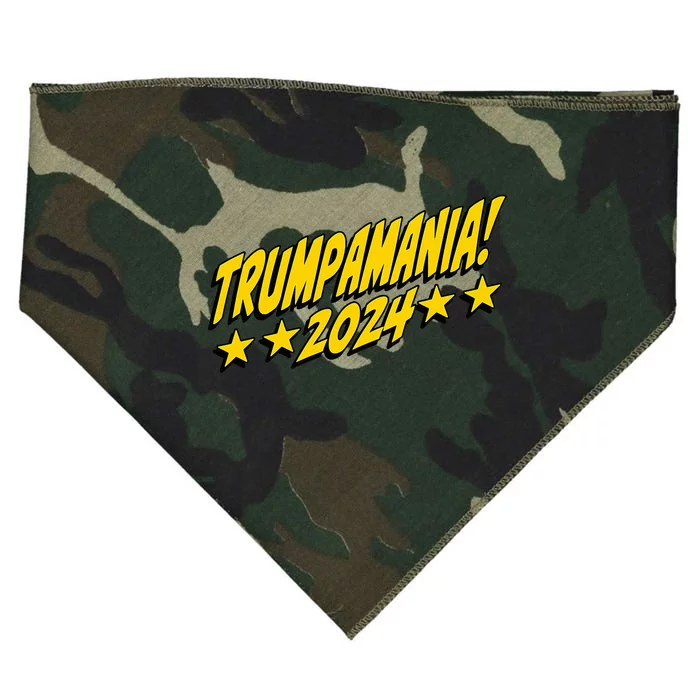 Trumpamania 2024 President Trump Fun Election Design USA-Made Doggie Bandana