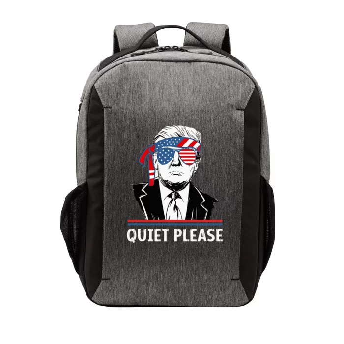 Trump 2024 Quiet Please Usa Flag Kamala Harris Vector Backpack