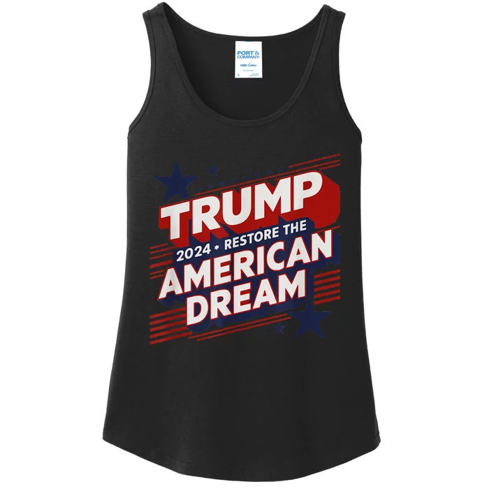 Trump 2024 Restore American Dream Ladies Essential Tank