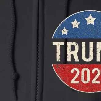 Trump 2024 Retro Campaign Button Re Elect President Trump Full Zip Hoodie