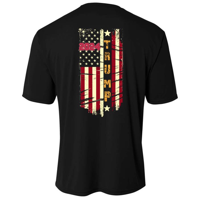 Trump 2024 Retro Flag Front And Back Front & Back Cooling Performance Crew T-Shirt