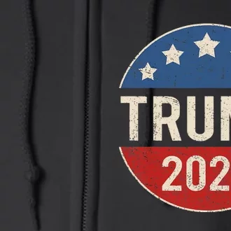 Trump 2024 Retro Campaign Button Re Elect President Trump Full Zip Hoodie