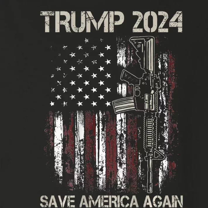 Trump 2024 Retro Campaign Button Re Elect President Trump Toddler Long Sleeve Shirt