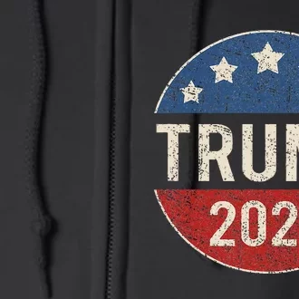 Trump 2024 Retro Campaign Button Re Elect President Trump Full Zip Hoodie