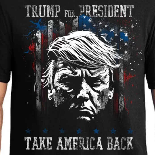 Trump 2024 Retro Take America Back Pajama Set