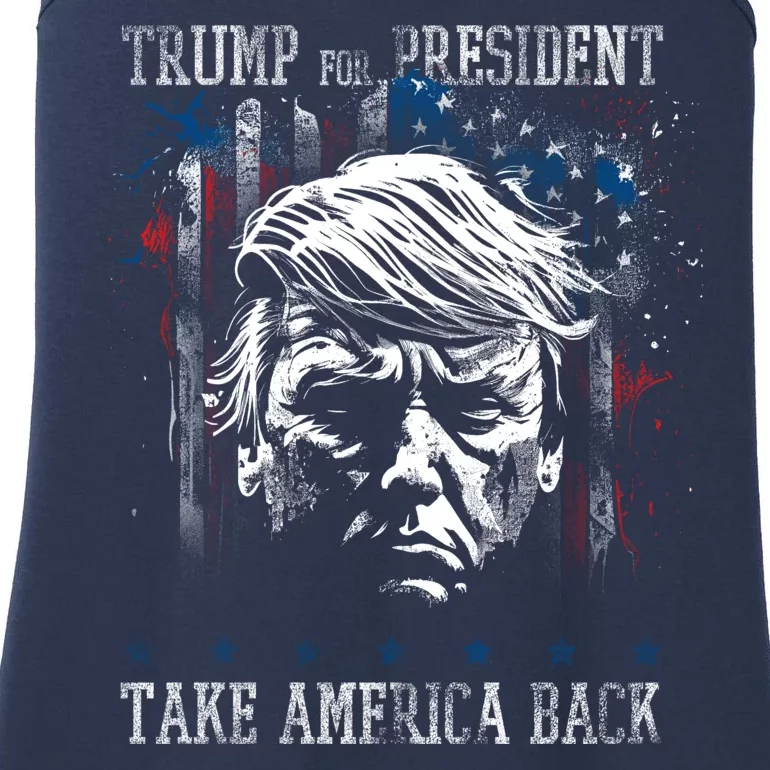 Trump 2024 Retro Take America Back Ladies Essential Tank