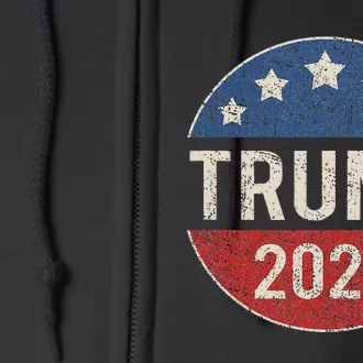 Trump 2024 Retro Campaign Button Re Elect President Full Zip Hoodie