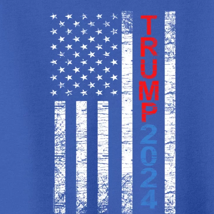 Trump 2024 Rustic Vertical American Flag Funny Gift Toddler T-Shirt