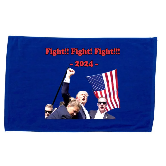 Trump 2024 Raise Fist Pump Shooting Bloody Rally Microfiber Hand Towel