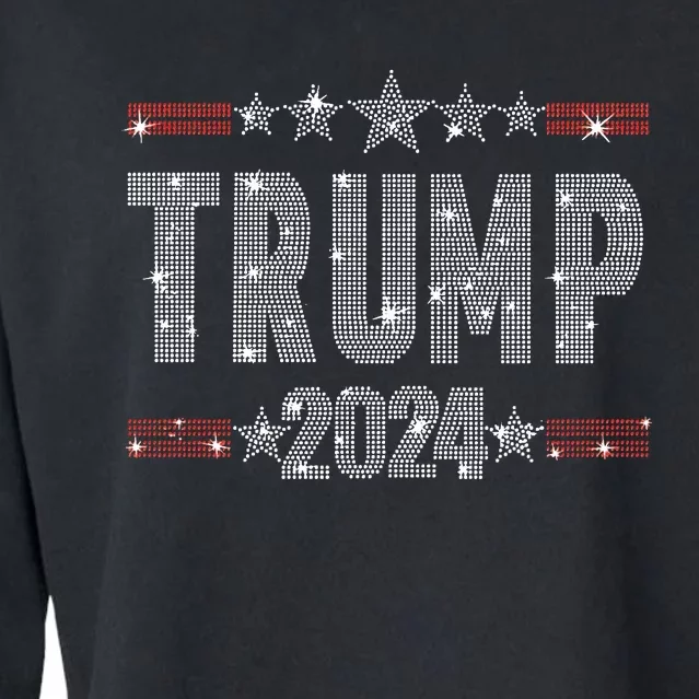 Trump 2024 Rhinestone Trump Rally Cropped Pullover Crew