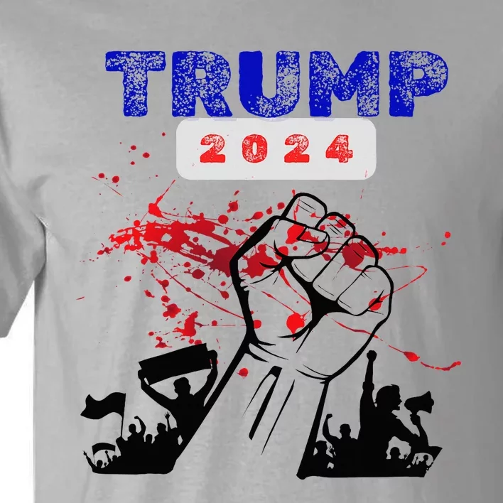 Trump 2024 Survived Bloody Fist Tall T-Shirt