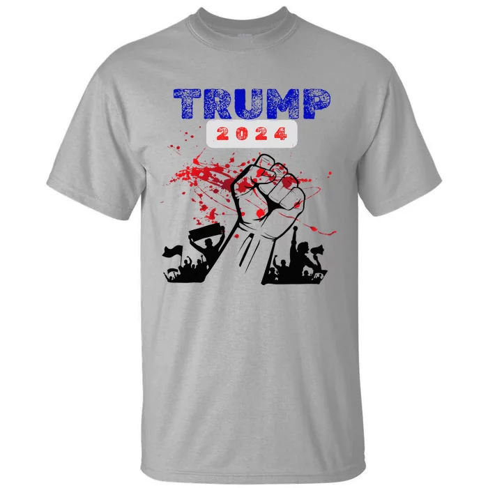 Trump 2024 Survived Bloody Fist Tall T-Shirt