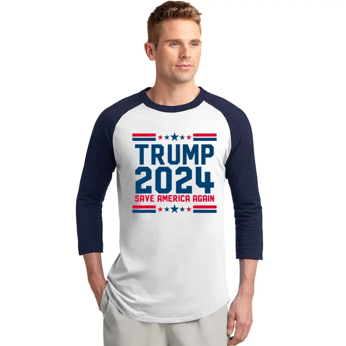 Trump 2024 Save America Again Pro Trump Trump Election Baseball Sleeve Shirt